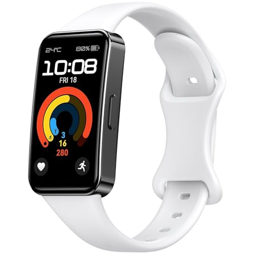 Mugust Strap for Huawei Band 9/8, Soft Silicone Sport Accessory Wristband with New Buckle, White, Fitness Tracker Strap, Sleep Monitor, Bluetooth, GPS, Waterproof, Unisex, Casual Mugust Strap for Huawei Band 9/8, Soft Silicone Sport Accessory Wristband with New Buckle, White, Fitness Tracker Strap, Sleep Monitor, Bluetooth, GPS, Waterproof, Unisex, Casual