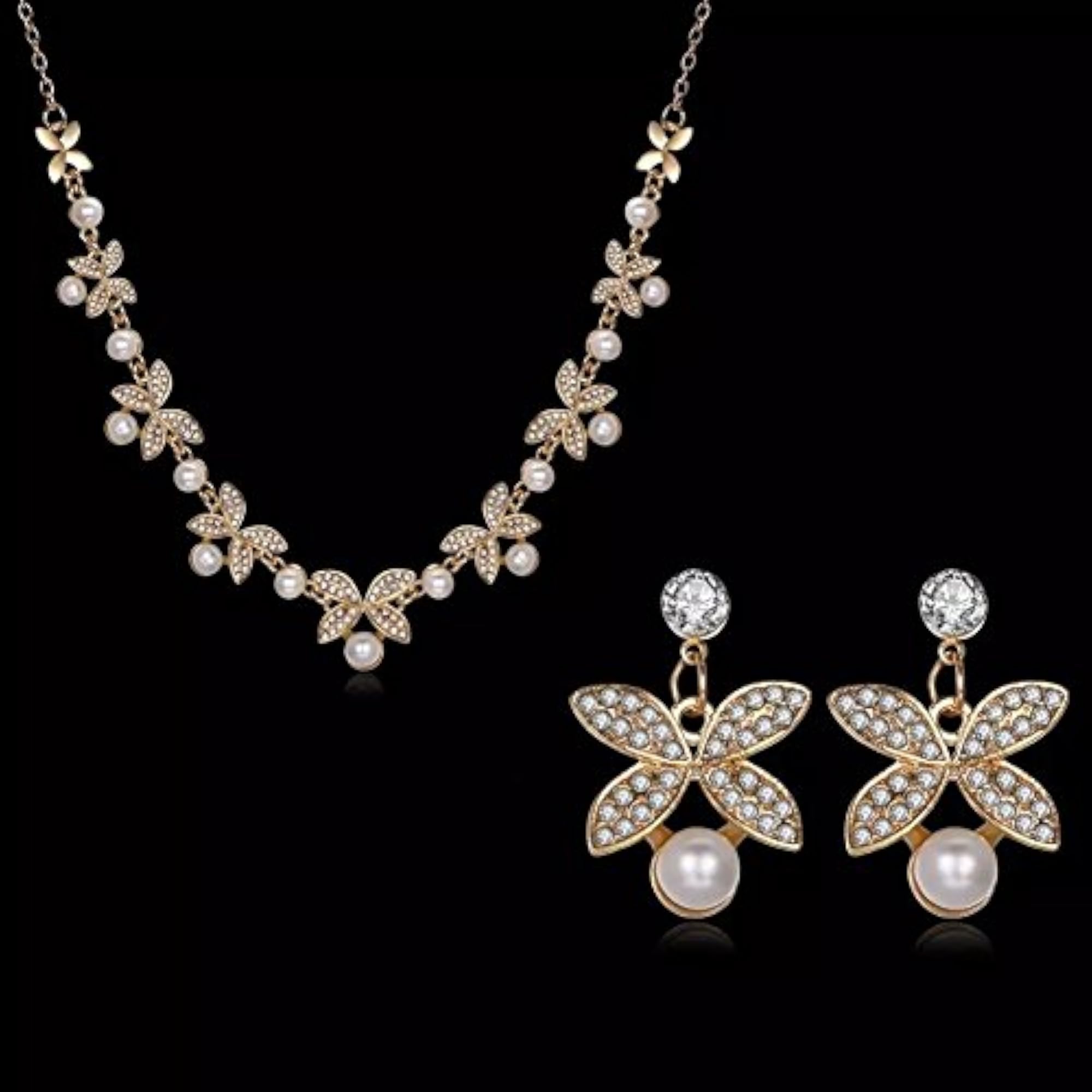 Stylish Traditional Wedding Pearl Necklace Jewellery Set