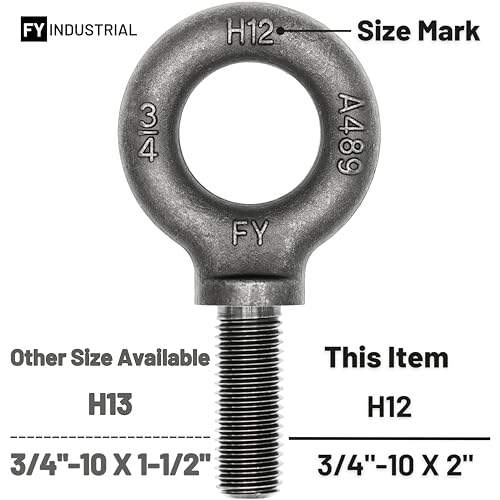 Image of Box of 4 Pcs Lifting Shoulder Eye Bolts 3 /4 inch-10 X 2