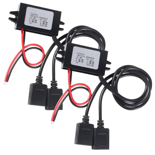 Image of 2Pcs DC Converter Module Voltage 12V to 5V 3A 15W USB Converter Buck Regulator Step Down Car Power Converter with Double USB Interface Output Power Adapter