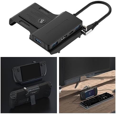 Desktop Portable Docking Station 5 in 1 Dock Holder Hub 4K @ 60Hz Charging Base Accessories 100W PD Suitable for SteamDeck Portable Desktop Dock Forgaming Peripherals Holder Stand Base Accessories - 1