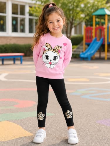 Image of RETSUGO Little Girls 2 Piece Clothing Sets Toddler Unicorn Sweatshirts and Leggings Cotton Fall Winter Casual Outfits 3-8T