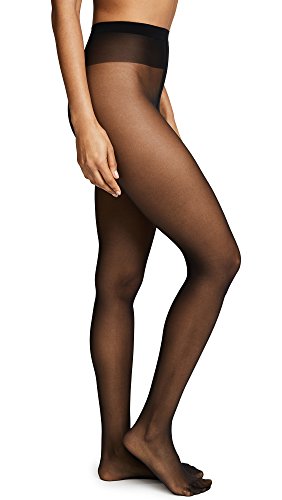 Wolford Individual 10 Tights For Women Sheer Shaping Pantyhose Reinforced Panty Shadow Toe Soft Waistband for All-Day Comfort Black Black Small