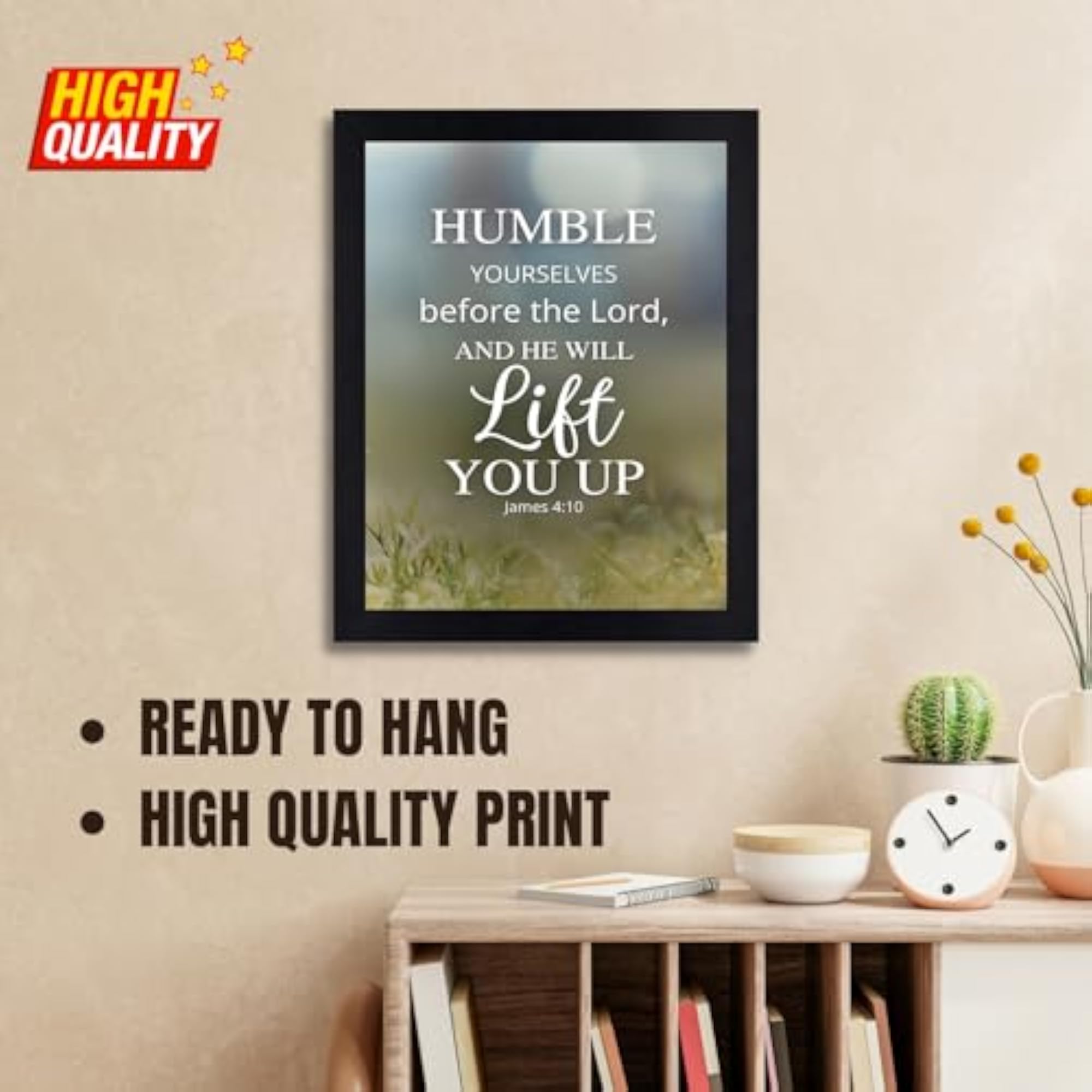 Bible Verse Wall Frame - James 4:10 Poster Frame