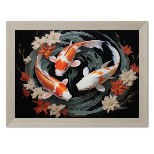 Image of TenorArts Feng Shui Photo Frame Vastu Positivity Aesthetic Wall Painting Lucky Art Frames with White Wooden Texture for Living rooms Office Bedroom - Wall Paintings /Hangings (12inches x 9inches)