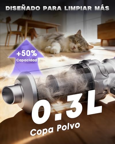 Aspirador de mano sin cable 28000PA elimina pelos de mascotas en el coche 4
