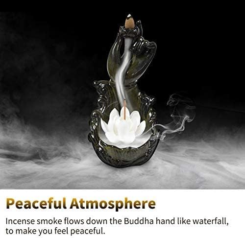 Incense Burner Backflow Incense Holder Waterfall Handmade Ceramic Meditation Durable for Home Decoration Yoga Aromatherapy Ornament Incense Holders