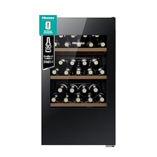 Hisense MWC4894GF - Cantina Vino 30 bottiglie, Monotemperatura, Vetri Anti UV, Ripiani in Legno, Display Touch, Illuminazione Led, Anno 2023