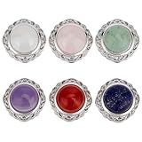 BENECREAT 6 Stile Messing Pave Runde Kristall Cabochons 15.5x9mm Runder Edelstein Cabochon Für Armband Halskette Ohrring Anhänger Schmuck DIY Basteln