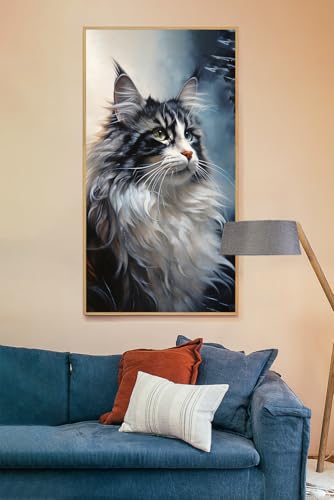 Kit de punto de cruz diamante 5D Jumpdot 70x40 cm de gato para decoración de pared 5