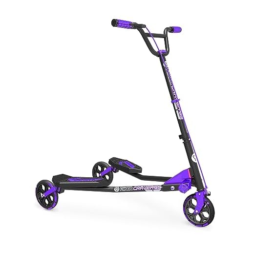 Yvolution Y Fliker Carver C5 | Kids/Adult Drifting Scooter with 3 Wheels Self Propelling