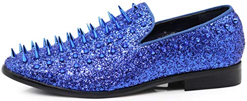 Image of SPK16 Men's Vintage Spike Dress Loafers Slip On Fashion Shoes Classic Tuxedo Dress Shoes