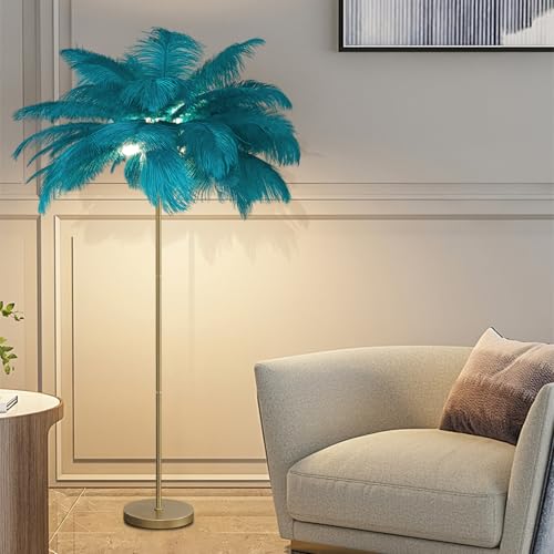 Lámpara de pie de plumas para iluminar tus momentos más románticos en casa