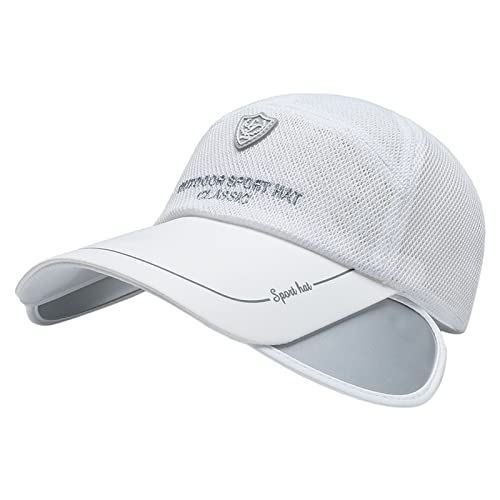Mesh Baseball Caps For Men Women Retractable Brim Sun Visor Hats Letter Logo Embroidered Adjustable Travel Sport Dad Hat White #TOP9