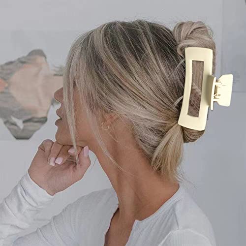 Bmobuo Extra große Haarklammern für starken Halt – XL Jumbo-Haarspangen, matt, 4 Stück, übergroße riesige Clips für langes lockiges Haar für Frauen