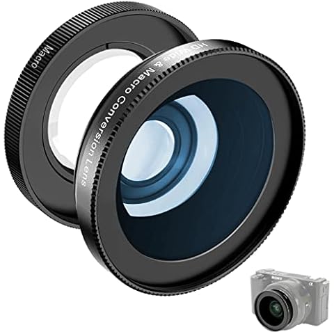 Iboolo&EooEye 2 in 1 18mm HD Wide Angle/10x Macro Additional Lens,40.5mm HD Wide Angle Lens Compatible with Sony ZV1F,Sony APSC ZV-E10 and A5000/6000 Series Cameras Cover
