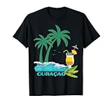 Dieses farbenfrohe Curacao Design zeigt Palmen, Wellen, Seevögel, Bananenblätter und einen Cocktail. Es ist ideal für Reisen zu karibischen Zielen wie Antigua, Bahamas und Aruba. Ein tolles Souvenir und Geschenk als Erinnerung an die tropische Karibik.