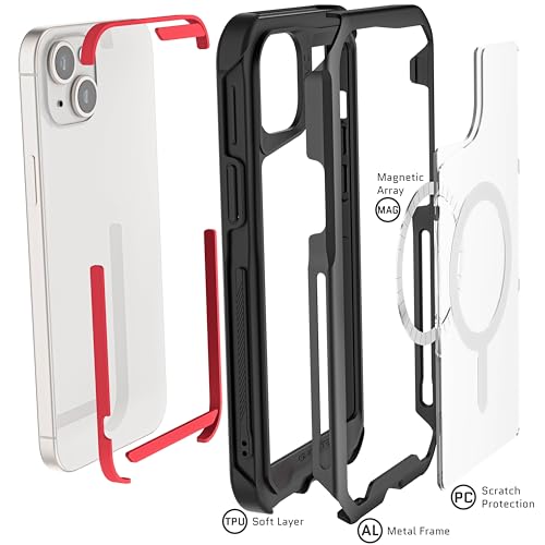 Coque iPhone 15 Plus MagSafe Ghostek Atomic Slim antichoc en alu noir - 6
