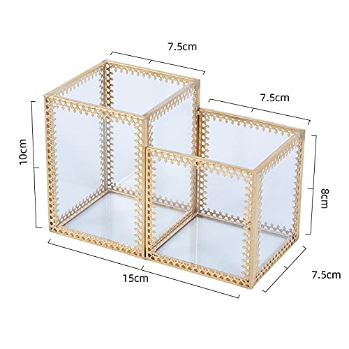 SLHEQING Organizer per trucco in vetro, porta