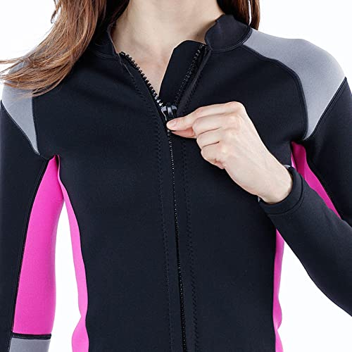 Loom Tree Women Wetsuit Jacket Front Zip Top for Scuba Diving Swimming S Pink Deal