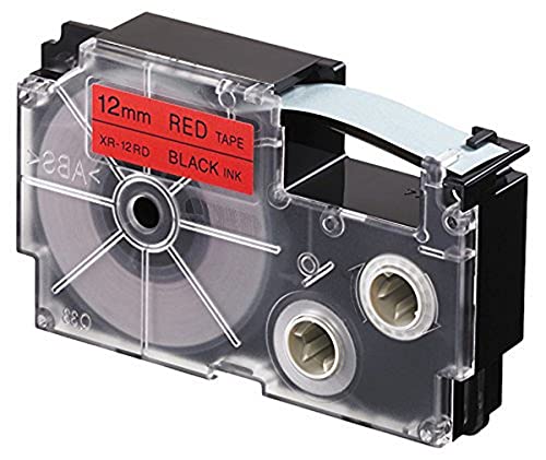 Image of Casio XR-12RD1 Label Printer Tape (Black and Red)
