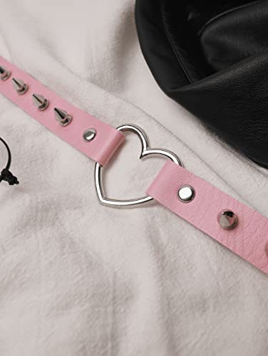 Sacina Heart. Spiked Choker Necklace, PU Leather Choker, Goth Choker, Gothic Necklace, Punk Necklace, Christmas Jewelry Gift for Women 6