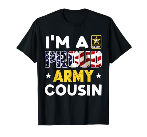 Ich bin ein stolzer Army COUSIN, USA, American Flag Family Soldier T-Shirt