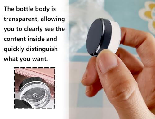 Lhbwhiz 8 Stück Döschen Plastik,klarer Leerdose Schraubverschluss Kosmetikbehälter,Reise Töpfchen Döschen Set,Cremedose behälter,Flaschen Jar für Lippenbalsam,Lotion,Creme(5g,Schwarz)