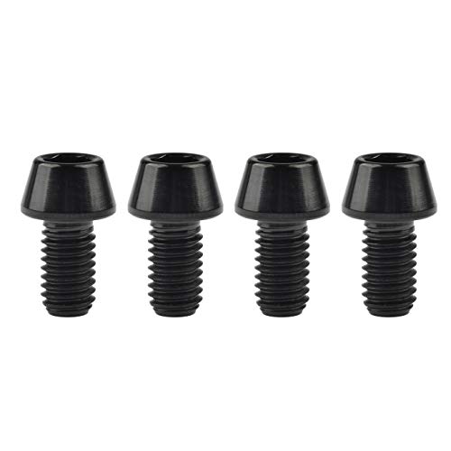 Image of Titanium Ti Bolt M5x9 16 18 20 25 30 35 40 45 50 55 60mm Tapered Head Screws Pack of 4 (M5x9mm, Black)