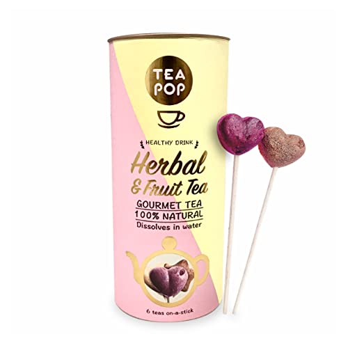 TEA-POP Verschiedene Tee-am-Stick, eine köstliche Kombination aus Kräuter- und Früchtetees | 100% natürlicher Tee aus Pflanzen und mit Antioxidantien | Löst sich vollständig in heißem Wasser auf Cover