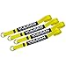 VULCAN Wheel Dolly Tire Harness with Universal O-Ring - 2 Inch x 96 Inch - 4 Pack - Classic Yellow - 3,300 Pound Safe Working Load - Straps Only - Ratchets Sold Separately