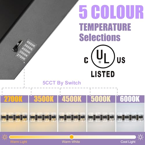 Image of Modern LED Bathroom Light Fixtures Dimmable 4-Light Black Vanity Light