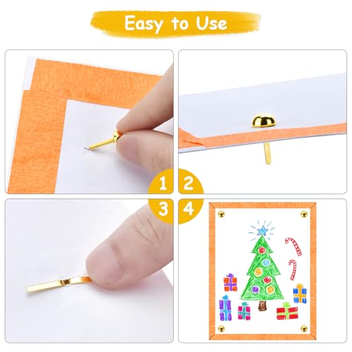 image for GXLWJXWLV 500PCS Brass Fasteners, Round Head Fastener, Metal Brass Bra