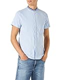 springfield hemd blau Kurzarm Springfield Herren, Stehkragen, Veloursleder Hemd, Bedruckt blau, S