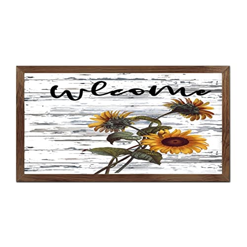 Plaque murale en bois motif tournesol et décoration de table rustique pour salon