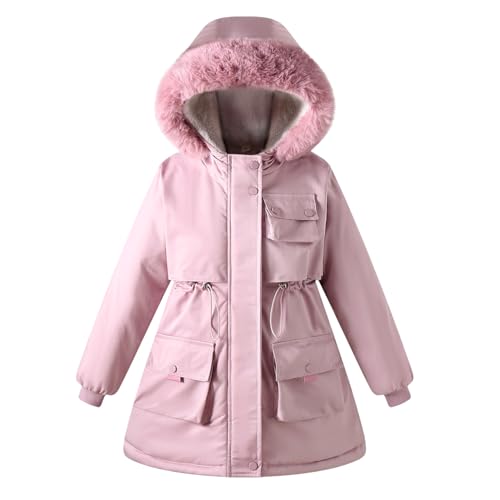 Teen Girls Winter Coat Long Puffer Fleece Jacket Hoodie Outfit Kid Clothes Parka