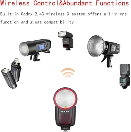 Image of Godox V1 V1-N V1N Round Head Camera Flash and Godox XProII-N Flash Trigger for Nikon Camera,76Ws 2.4G TTL1 /8000 HSS,480 Full Power Shots,1.5s Recycle Time,10 Levels LED Modeling Lamp