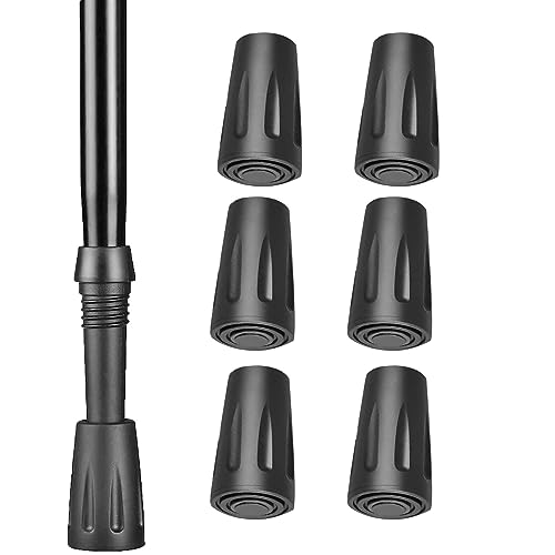 Gummifüße für Gehstock, 11 mm, 6 Stück, Ersatz-Gummi-Stöcke, Trekking-Stöcke, Gummi-Spitzen, Wanderstöcke, Gummispitzen, für Camping, Klettern