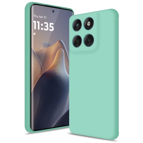 Btstring Hülle für Motorola Edge 60 Fusion/Edge 60 Hochwertiges Silikon Case Ganzkörper Handyhülle mit Seidig-Weicher Berühren Kratzfestes Weiches Mikrofaserfutter (Matcha Grün)
