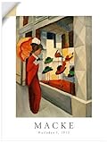 ARTland Wanddeko Wandtattoo selbstklebende Vinylfolie 45x60 cm August Macke Hutladen berühmtes Gemälde Klassische Moderne Expressionismus U6DX