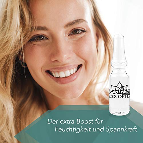 Hyaluron Booster FACES OF FEY - Derma roller Ampullen – 1,25% Hyaluronsäure - 4Fach Hyaluron-Booster– 30 Premium Glasampullen