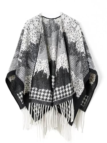 Manteau de cape en laine imprimé pour un style bohème chic en automne hiver
