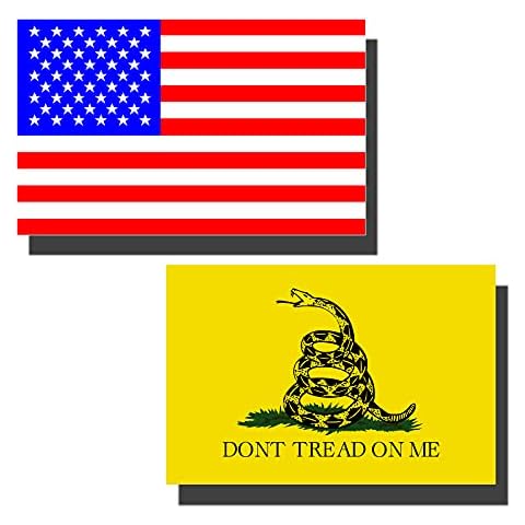 2 Pack Don't Tread On Me Stickers, Reflective American Flag Car Decals Stickers Van Trucks Women Men Motorcycle Laptop Vinyl Decals Skateboard Bike Bumper Window Cover