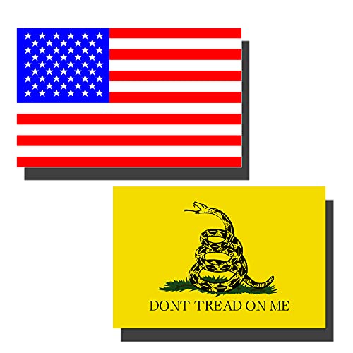 2 Pack Dont Tread On Me Stickers Reflective American Flag Car Decals Stickers Van Trucks Women Men Motorcycle Laptop Vinyl Decals Skateboard Bike Bumper Window