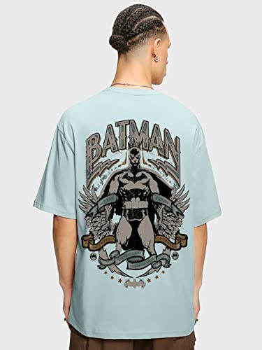 Image of Bewakoof Official DC Merchandise Men's 100% Cotton 220 GSM Graphic Print Oversized Fit Round Neck T-Shirt