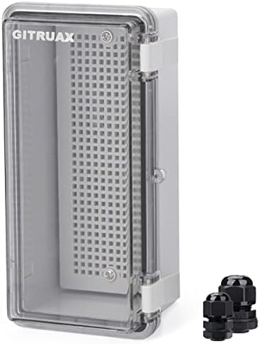 GITRUAX Small Waterproof Electrical Enclosure Box 7.9"x3.9"x2.8" Outdoor Junction Box Plastic ABS and Transparent lid of Project Box-Grey