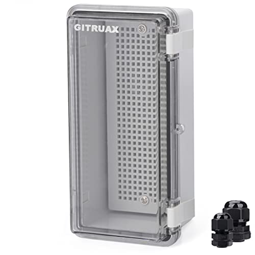 Gitruax Small Waterproof Electrical Enclosure Box 7.9"X3.9"X2.8" Outdoor Junction Box Plastic Abs And Transparent Lid Of Project Box-Grey #TOP3