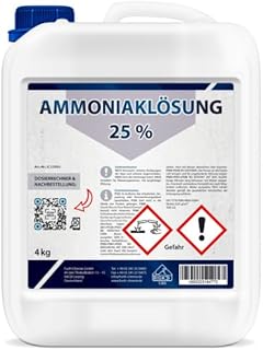 Ammoniak-Lösung 25% | 4 kg, inkl. Dosierrechner für jede Konzentration <25%