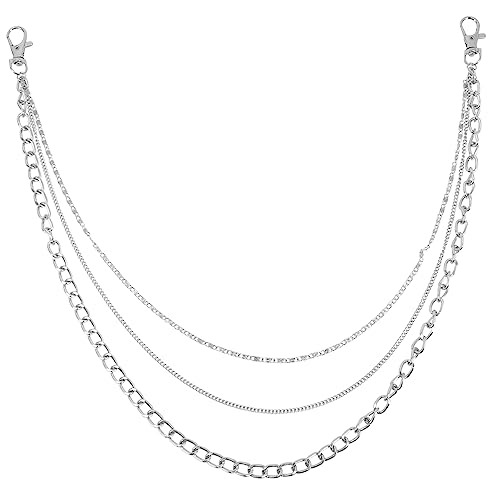 GALPADA 2pcs Unisex Metal Pants Chains Durable Punk Style Waist Chains for Men and Women Fashionable Jean for Decorative Use for Outfits and Accessories