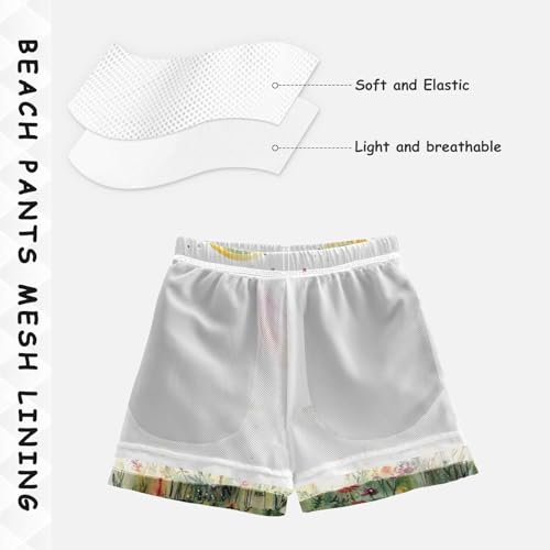 Pigsaly Boys Swim Trunks Cute Unicorn Boys Board Shorts Swimsuit Swimwear Summer Bathing Suit 3T4